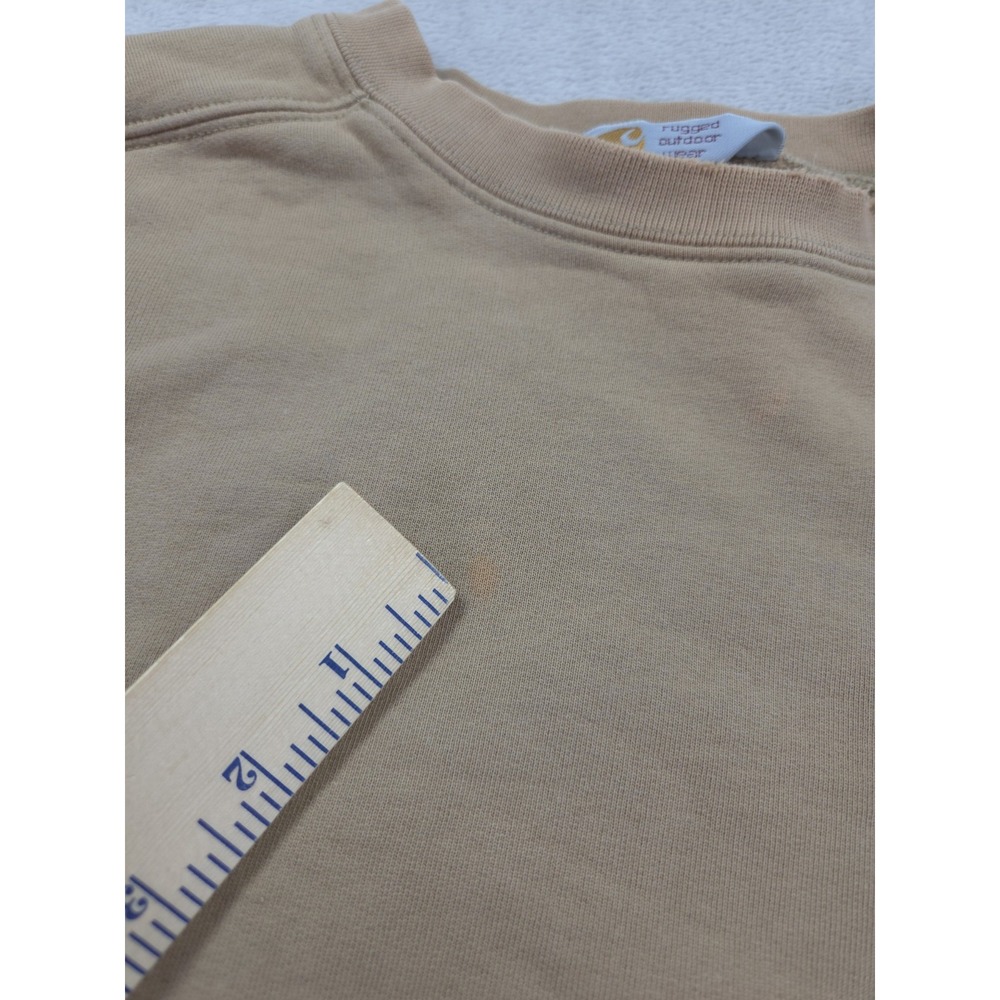 Vintage Carhartt Rugged Outdoor Wear Sweatshirt Mens XL Tan Brown Script Logo‎ - Picture 8 of 10
